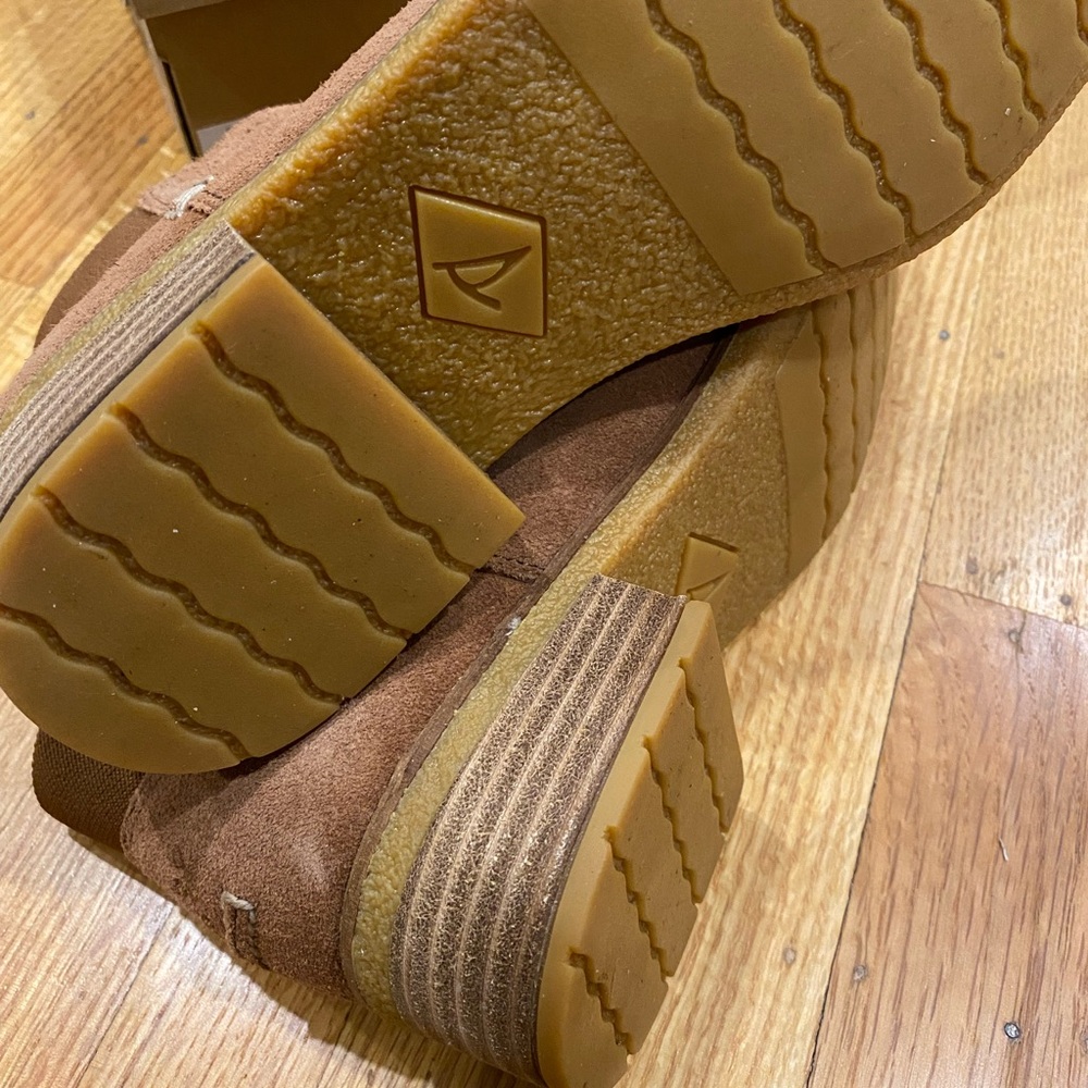 Sperry Topsider Maya Lani Tan Brown Suede Ankle Boots - Picture 4 of 8